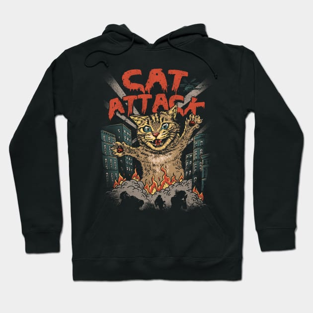 Cat Attack Hoodie by Vincent Trinidad Art